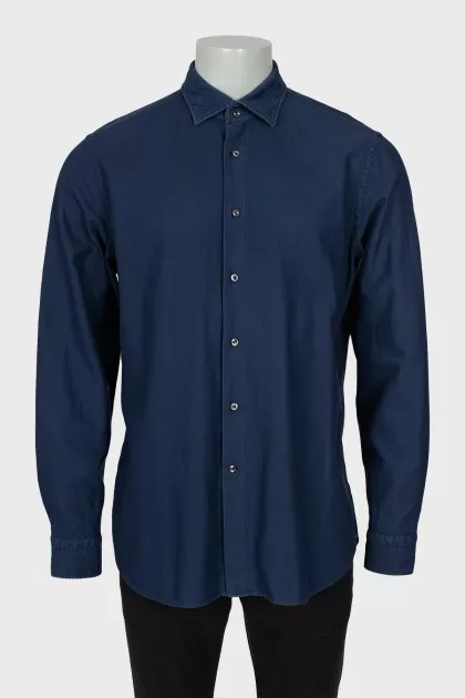 Men's blue shirt with small print