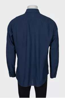 Men's blue shirt with small print