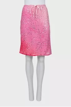 Gradient print skirt with tag