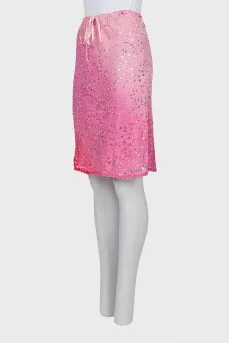 Gradient print skirt with tag