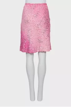 Gradient print skirt with tag