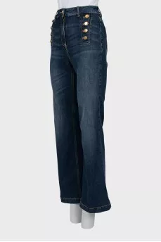 Flared jeans with gold hardware