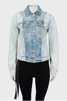 Denim jacket with tag