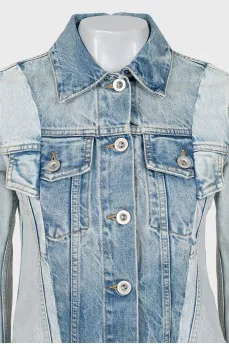 Denim jacket with tag