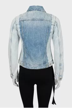 Denim jacket with tag