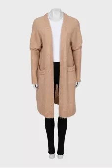 Beige cardigan with short pile
