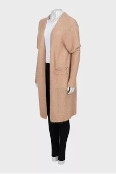 Beige cardigan with short pile