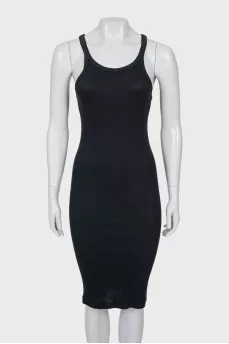 Black bodycon dress with straps
