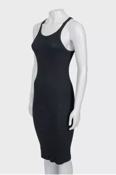 Black bodycon dress with straps