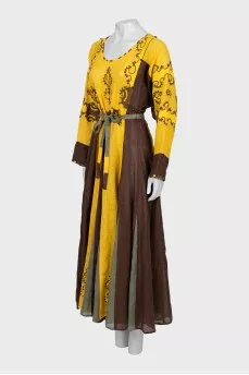 Linen dress decorated with embroidery