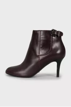 Leather ankle boots with stiletto heels