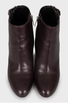 Leather ankle boots with stiletto heels