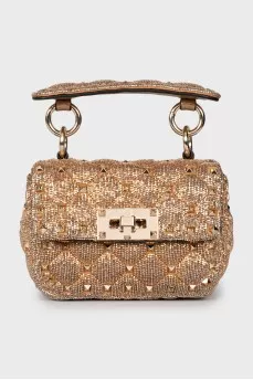 Золотистая сумка Rockstud Spike