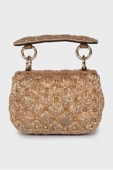Золотистая сумка Rockstud Spike