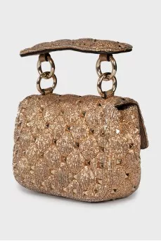 Золотистая сумка Rockstud Spike