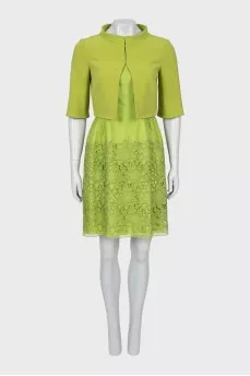 Green dress and jacket set