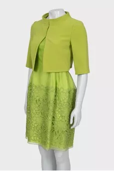 Green dress and jacket set