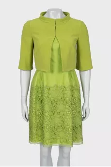 Green dress and jacket set