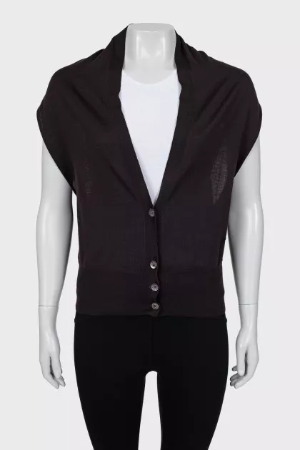 Slim fit wool vest with tag