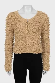 Jacket with zip and tag