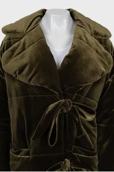 Oversized puffer jacket with ties