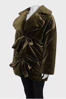 Oversized puffer jacket with ties