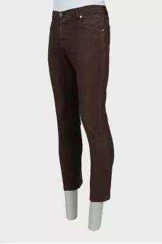 Checkered tapered trousers