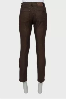 Checkered tapered trousers