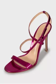 Pink leather sandals
