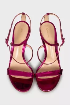 Pink leather sandals
