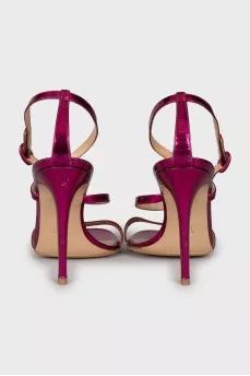 Pink leather sandals