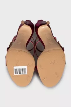Pink leather sandals