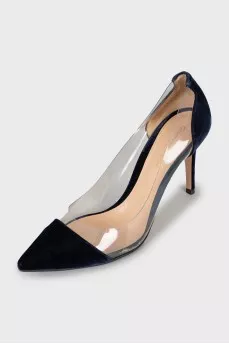 Dark blue stiletto heels