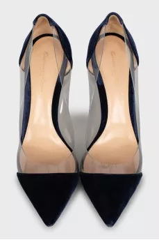 Dark blue stiletto heels