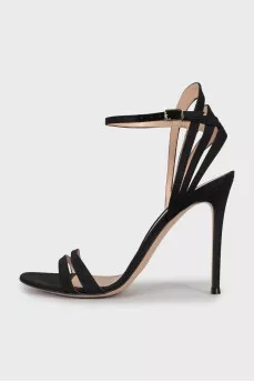 Textile stiletto sandals