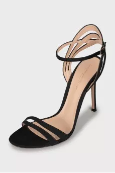 Textile stiletto sandals