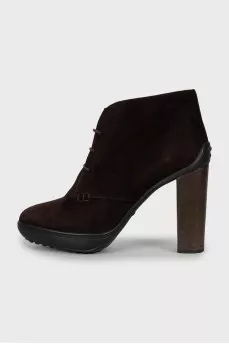 Brown suede ankle boots
