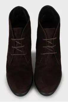 Brown suede ankle boots