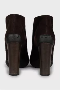 Brown suede ankle boots