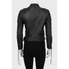 Leather biker jacket with silver fittings
