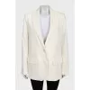 White straight cut jacket
