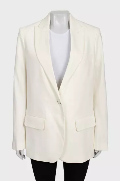 White straight cut jacket