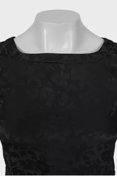 Silk dress with floral print and tag
