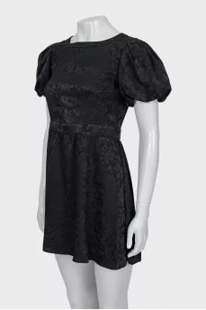 Silk dress with floral print and tag