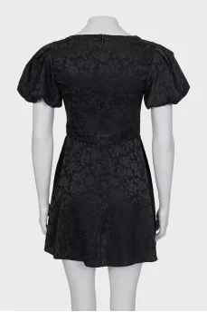Silk dress with floral print and tag