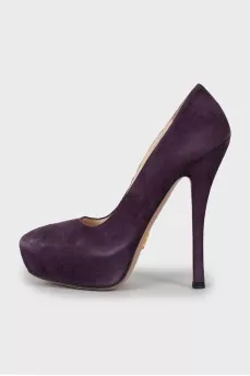 Purple square toe shoes