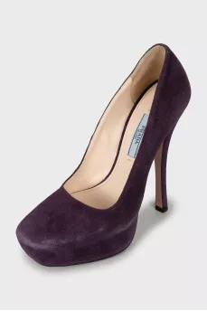 Purple square toe shoes