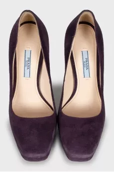 Purple square toe shoes
