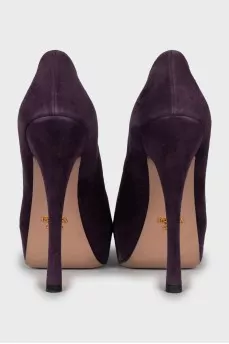 Purple square toe shoes