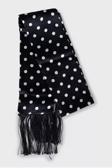Polka dot silk scarf with tag